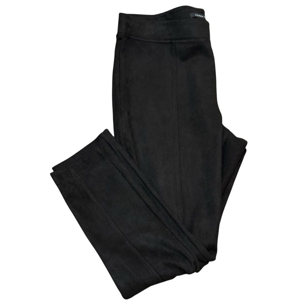 Andrew Marc black faux suede pull-on slim pants XL women’s stretch high waist